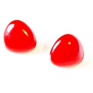 80s Red Triangle Plastic Earrings